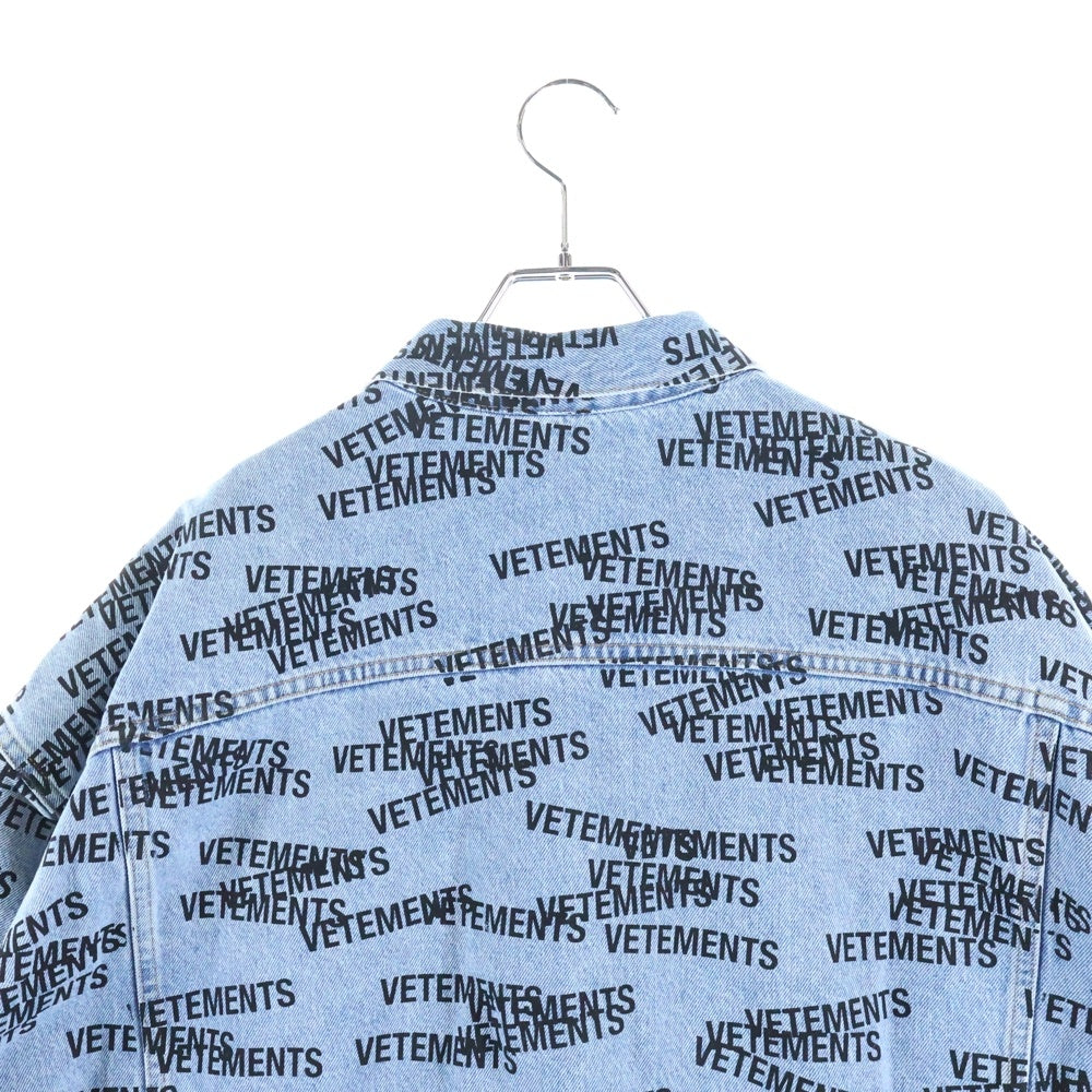 VETEMENTS(ヴェトモン) Stamped Logo Denim Jacket スタンプロゴ デニム ジャケット インディゴ UE54JA280N