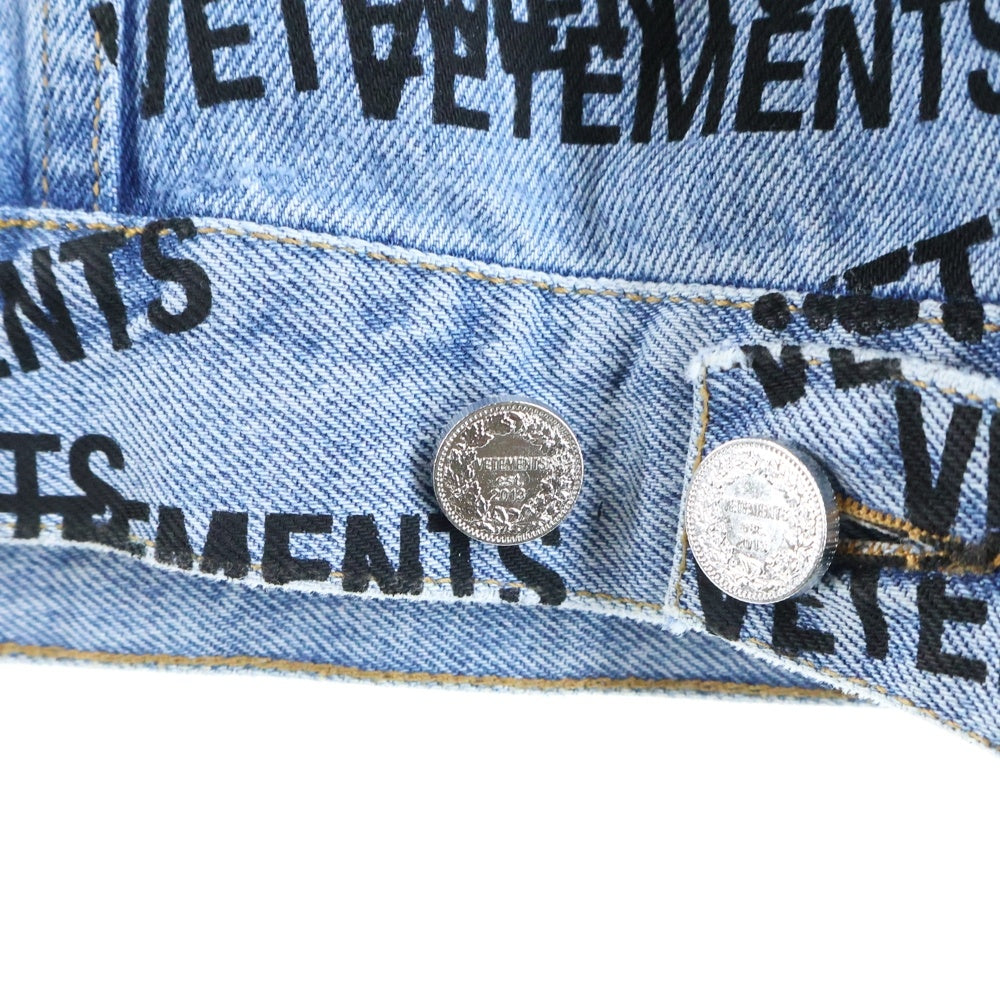 VETEMENTS(ヴェトモン) Stamped Logo Denim Jacket スタンプロゴ デニム ジャケット インディゴ UE54JA280N