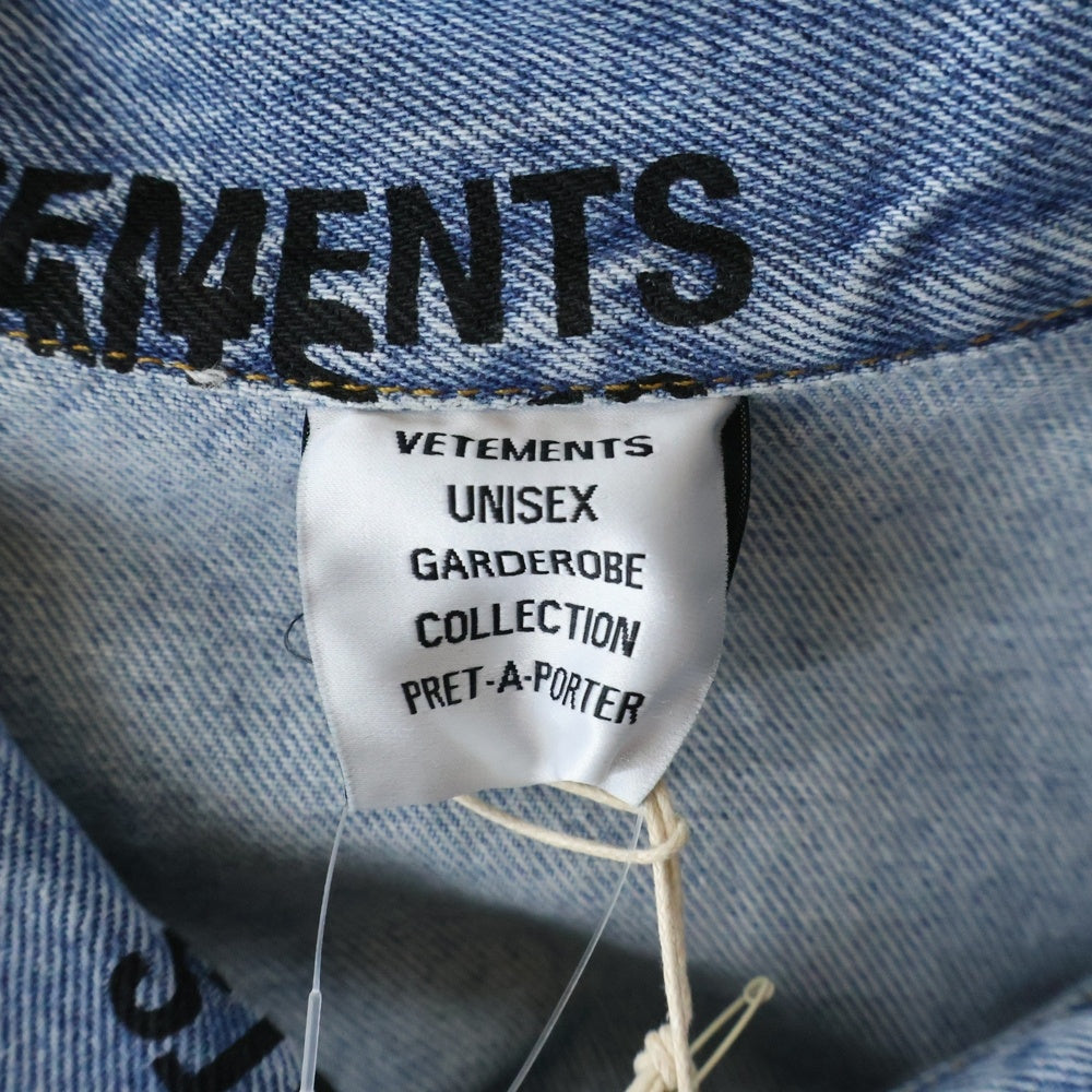 VETEMENTS(ヴェトモン) Stamped Logo Denim Jacket スタンプロゴ デニム ジャケット インディゴ UE54JA280N