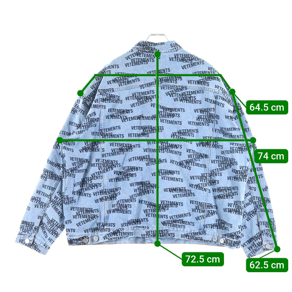 VETEMENTS(ヴェトモン) Stamped Logo Denim Jacket スタンプロゴ デニム ジャケット インディゴ UE54JA280N