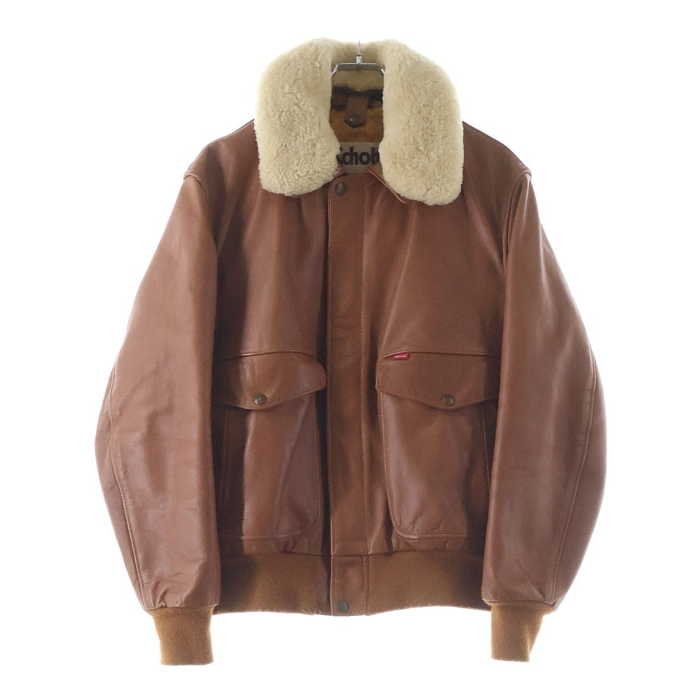SUPREME(シュプリーム) ×Schott ショット レザー フライトジャケット ブラウン