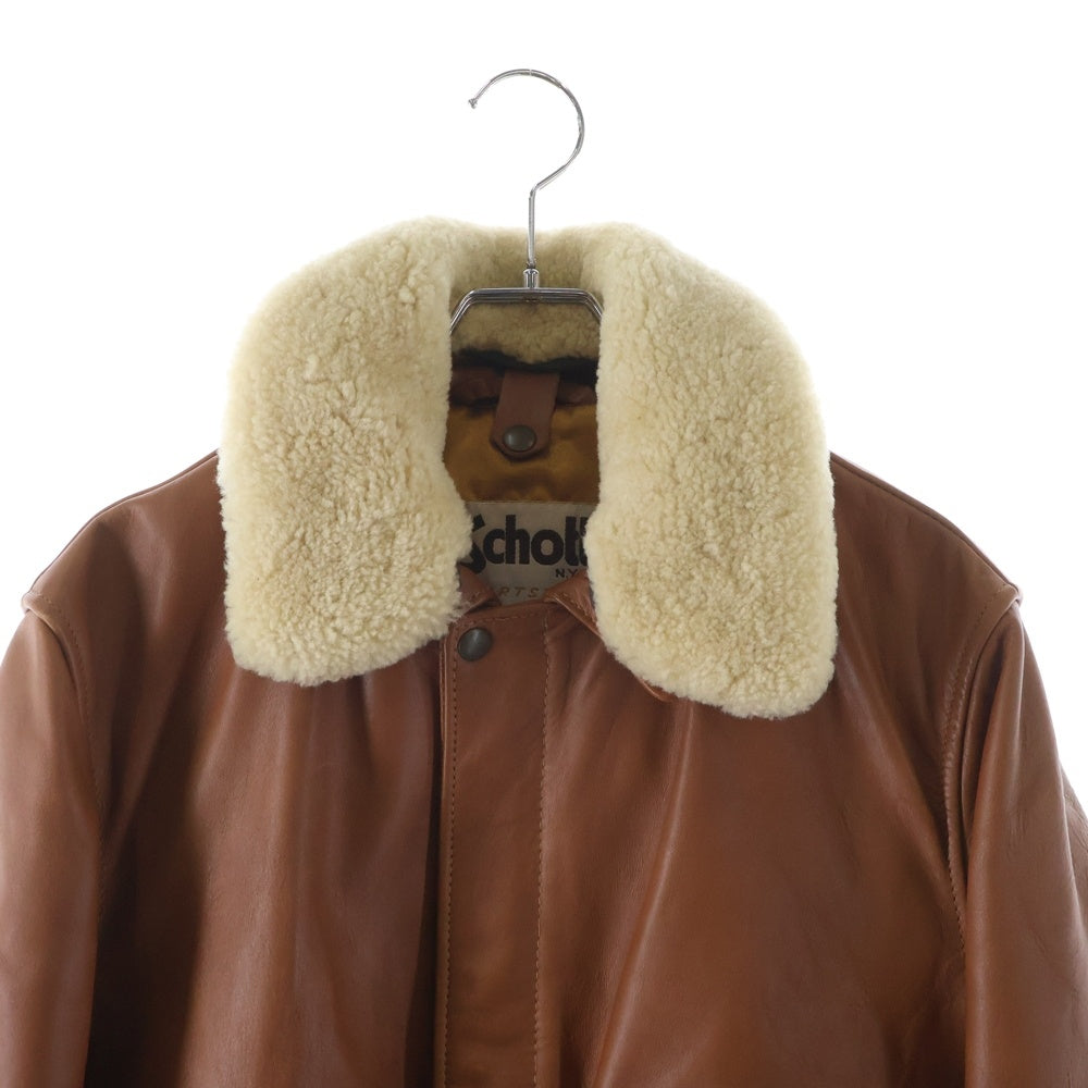 SUPREME(シュプリーム) ×Schott ショット レザー フライトジャケット ブラウン