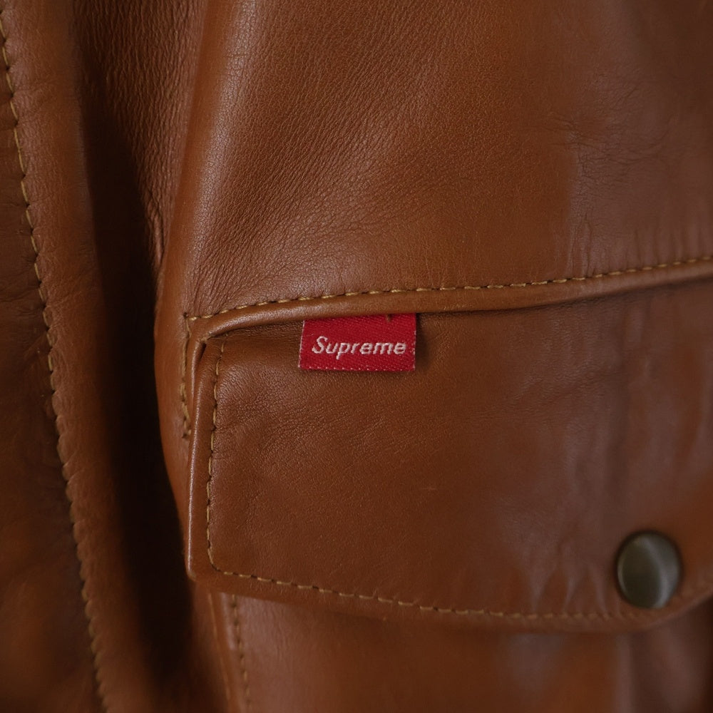 SUPREME(シュプリーム) ×Schott ショット レザー フライトジャケット ブラウン