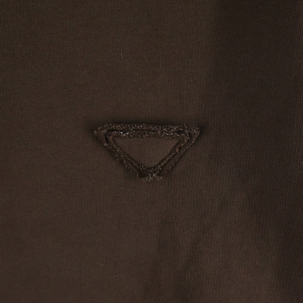 PRADA(プラダ) 25AW コットンフリース ポロシャツ ハーフジップ スウェット ブラウン UJL55C S000 1YFT