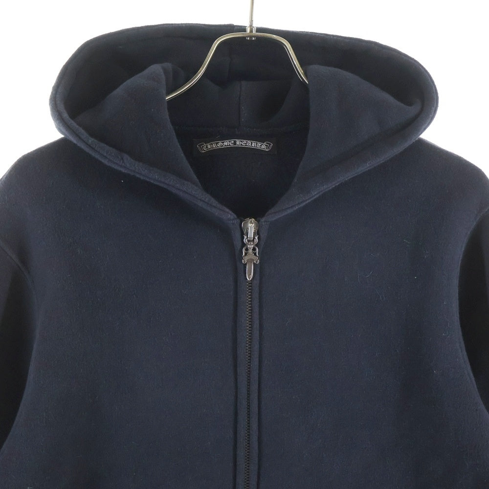CHROME HEARTS(クロムハーツ) #10ダガージップ 袖クロスパッチ付き ジップアップパーカー ブラック