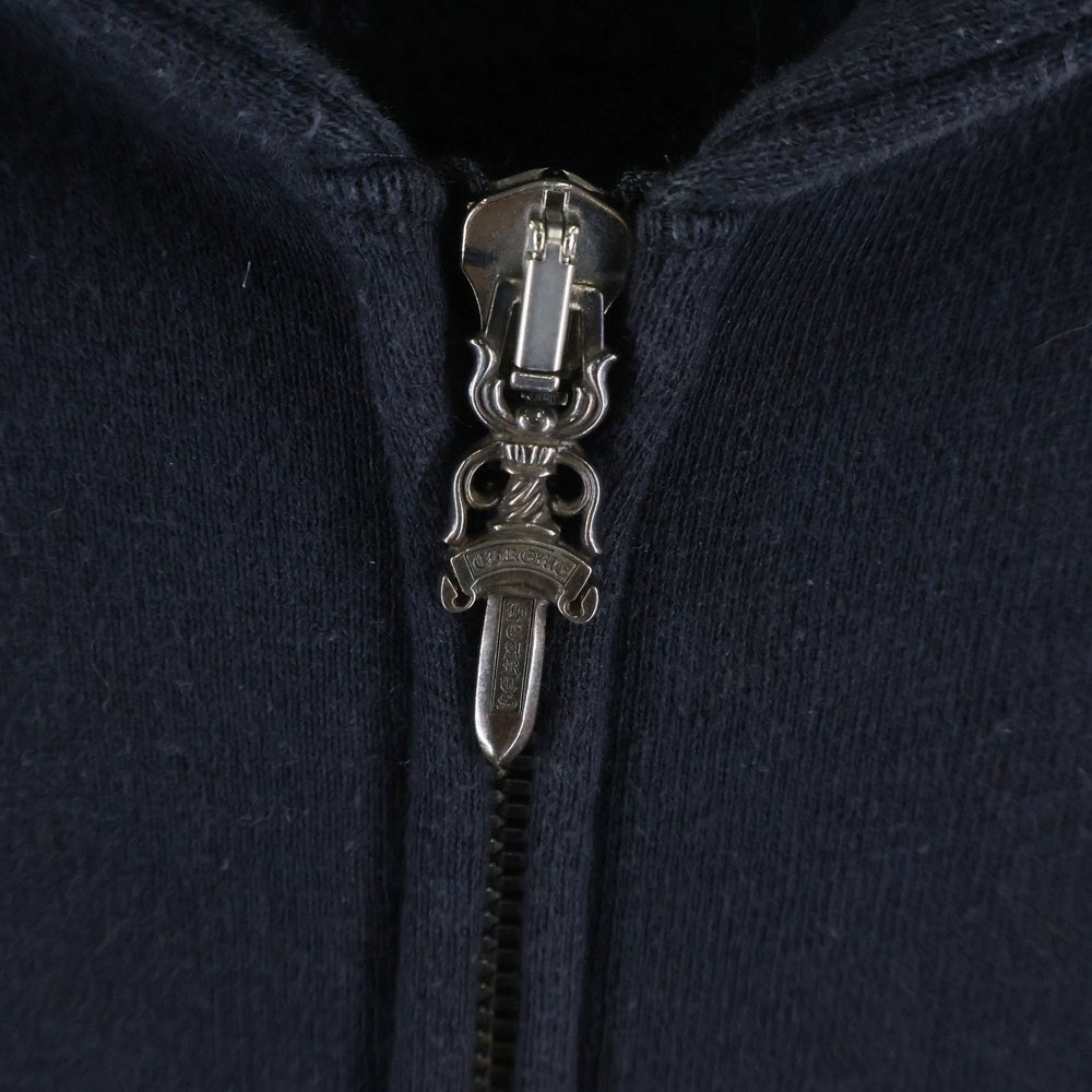 CHROME HEARTS(クロムハーツ) #10ダガージップ 袖クロスパッチ付き ジップアップパーカー ブラック