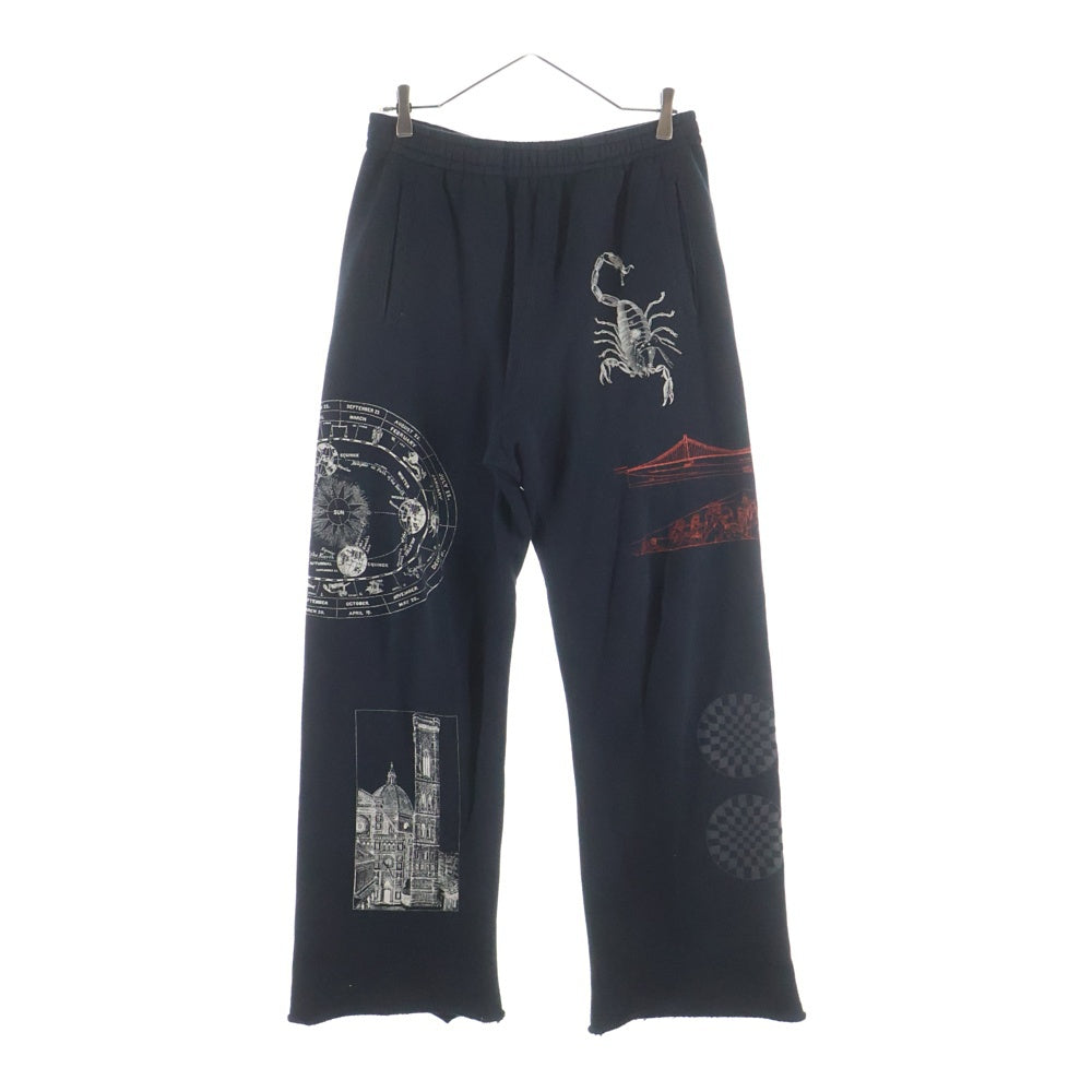 ensou.(エンソウ) Multi-Print Sweat Pants マルチプリント スウェットパンツ ジョガーパンツ ブラック