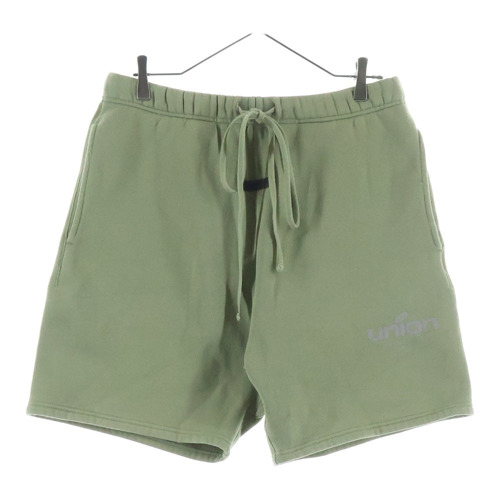 FEAR OF GOD ESSENTIALS(フィアオブゴッド エッセンシャルズ) ×UNION 30 year Shorts ユニオンプリント ハーフパンツ ショーツ カーキ