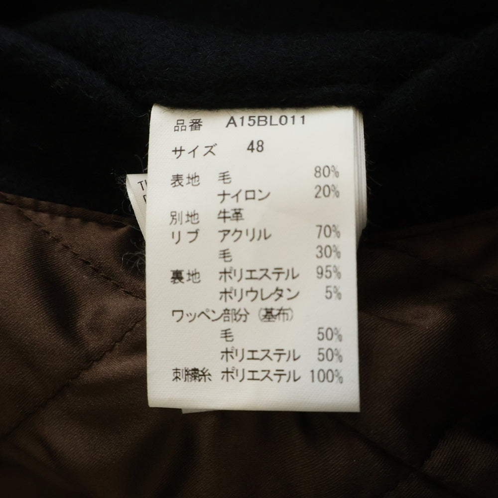 MAISON MIHARAYASUHIRO(メゾンミハラヤスヒロ) EXCLUSIVE Stadium Jacket ウール スタジアム ジャケット ブラック/ホワイト A15BL011-0