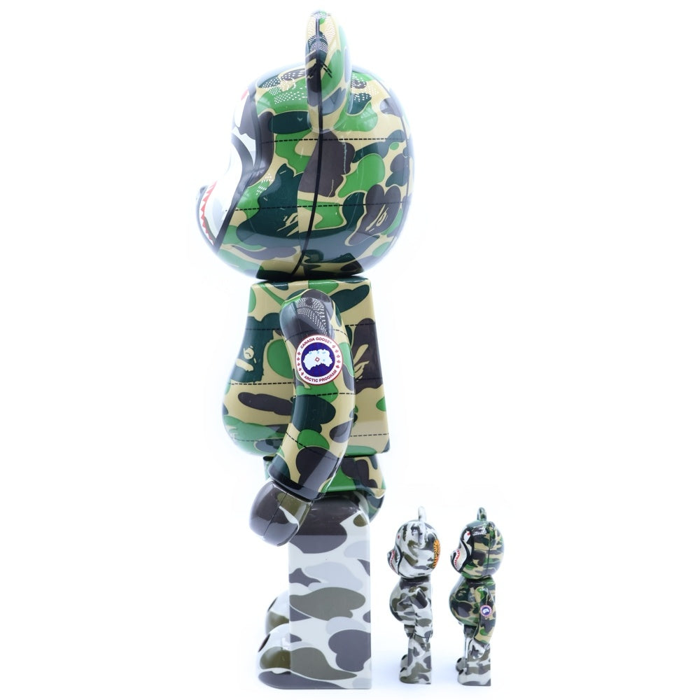 MEDICOM TOY(メディコムトイ) BE@RBRICK 30th Anniversary A BATHING APE CANADA GOOSE ベアブリック 30周年記念 アベイシングエイプ カナダグース カーキ 400%/100%