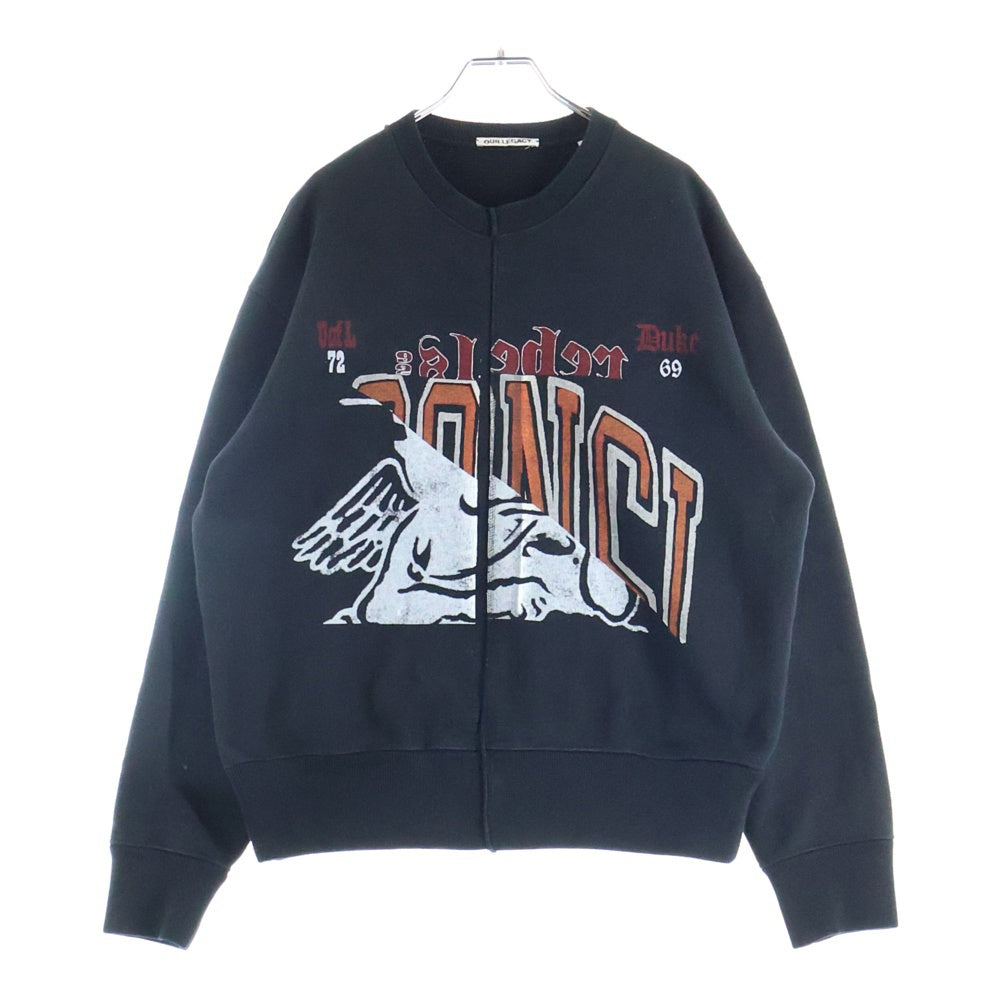 OUR LEGACY(アワーレガシー) 21AW SLASHED BASE SWEAT スラッシュドベーススウェット フロントプリント ブラック W4216BOSB