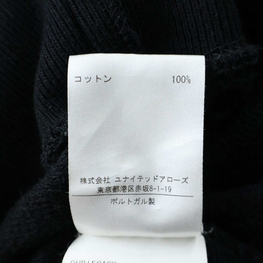 OUR LEGACY(アワーレガシー) 21AW SLASHED BASE SWEAT スラッシュドベーススウェット フロントプリント ブラック W4216BOSB