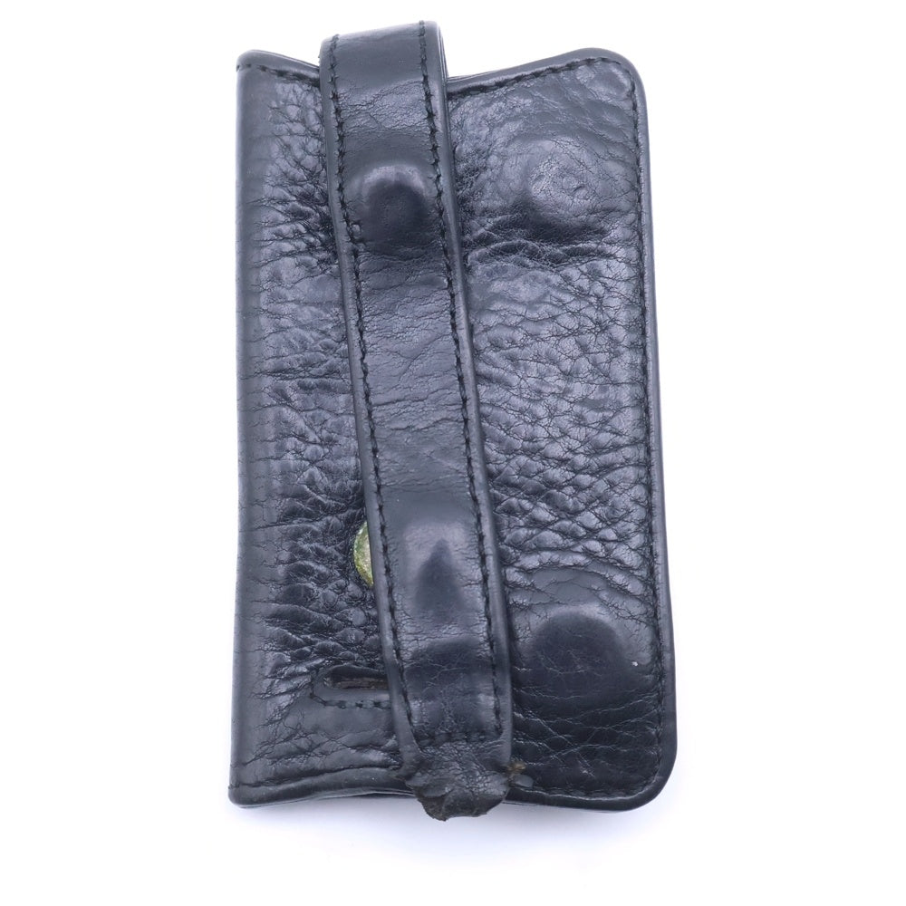 CHROME HEARTS(クロムハーツ) KEY CASE キーケース クロスボールボタン デストロイレザーキーケース ブラック
