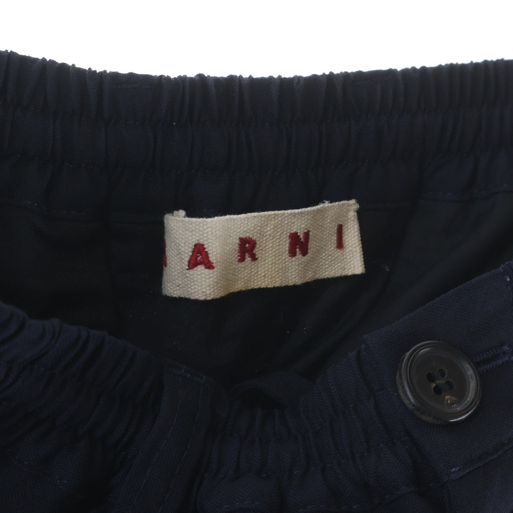 MARNI(マルニ) 25SS TROPICAL WOOL トロピカルウール シャーリング 1P テーパードパンツ ジョガーパンツ ネイビー PUMU0017U4