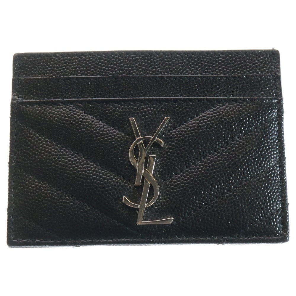 SAINT LAURENT PARIS(サンローランパリ) YSLロゴ レザー カードケース フラグメントケース ブラック