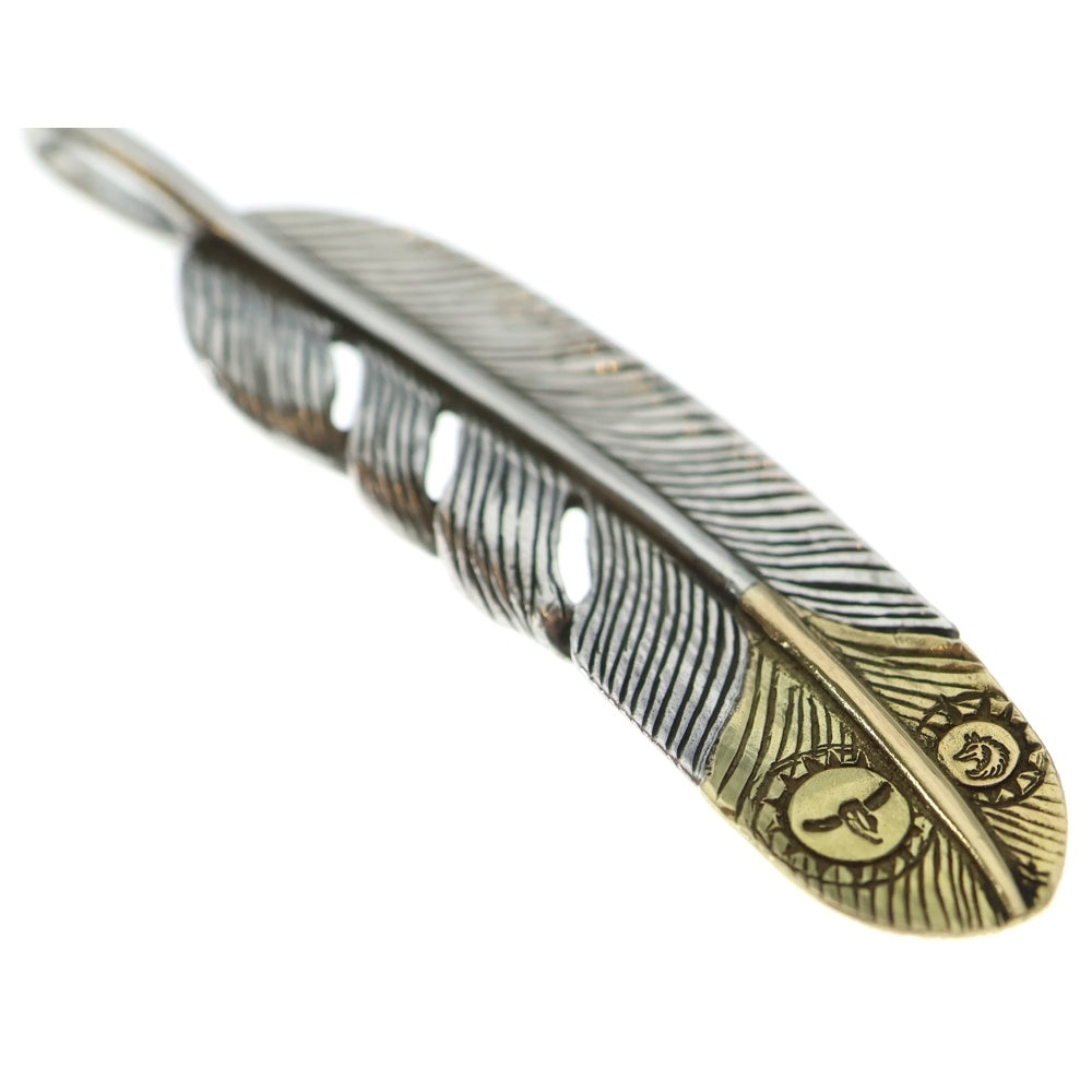 TADY & KING(タディアンドキング) 特大SVフェザー剣先K18 右向き ペンダントトップ 右向き シルバー/ゴールド