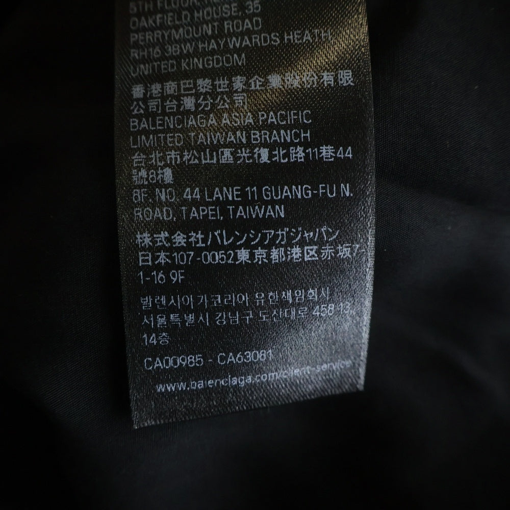 BALENCIAGA(バレンシアガ) レーストリムシャツ ランジェリーシャツ 長袖 ボタンダウン シャツ ブラック 831656TRO37