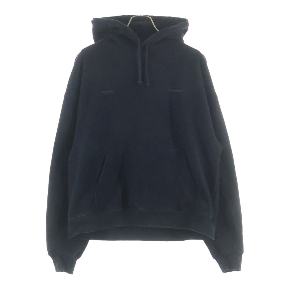 UNKNOWN LONDON(アンノーンロンドン) Signature Rhinestone Hoodie 刺繍デザイン ラインストーン プルオーバーパーカー フーディー ブラック