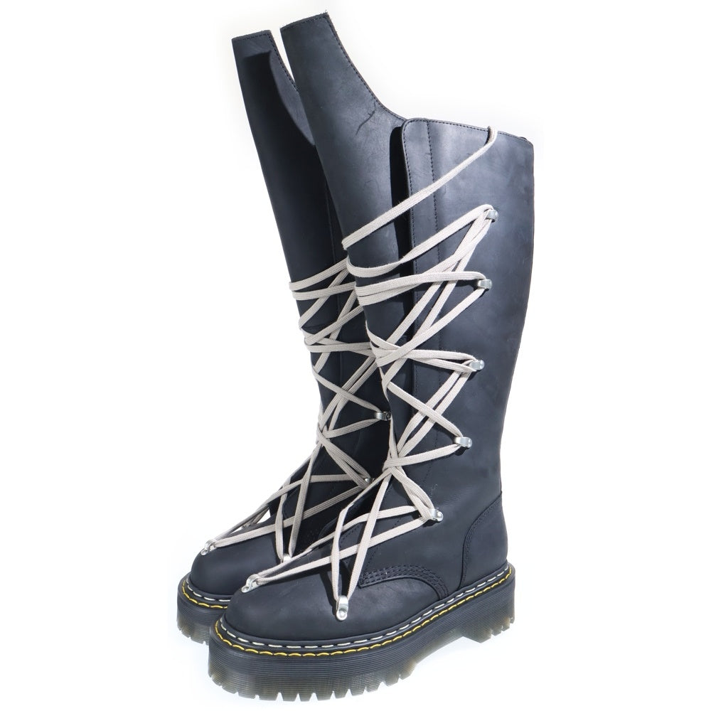 Rick Owens(リックオウエンス) 25AW ×Dr.Martens 1B60 Quad Sole Pentalace Boot ドクターマーチン クアッド ソール ペンタ レース ロングブーツ ブラック DM02E6811