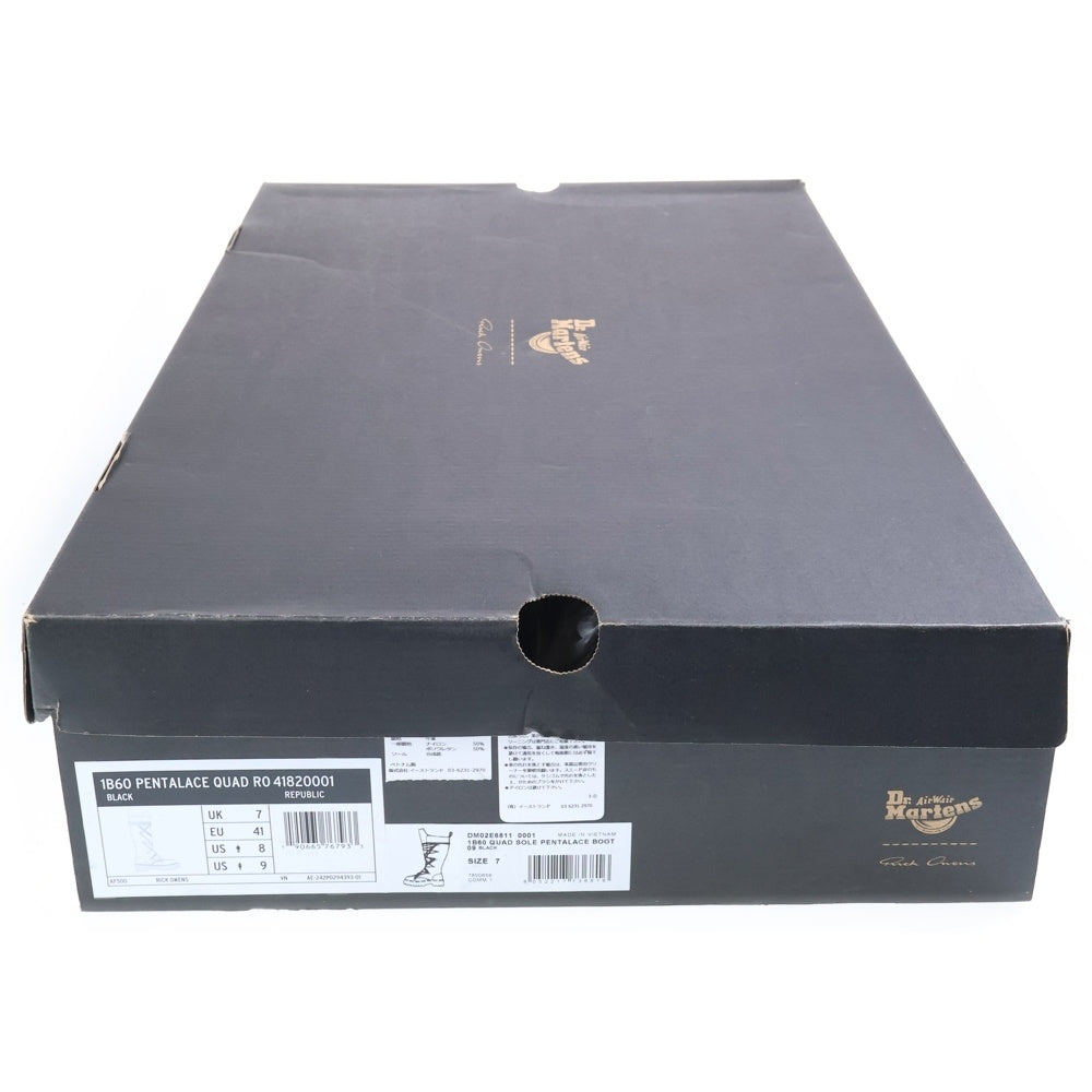 Rick Owens(リックオウエンス) 25AW ×Dr.Martens 1B60 Quad Sole Pentalace Boot ドクターマーチン クアッド ソール ペンタ レース ロングブーツ ブラック DM02E6811