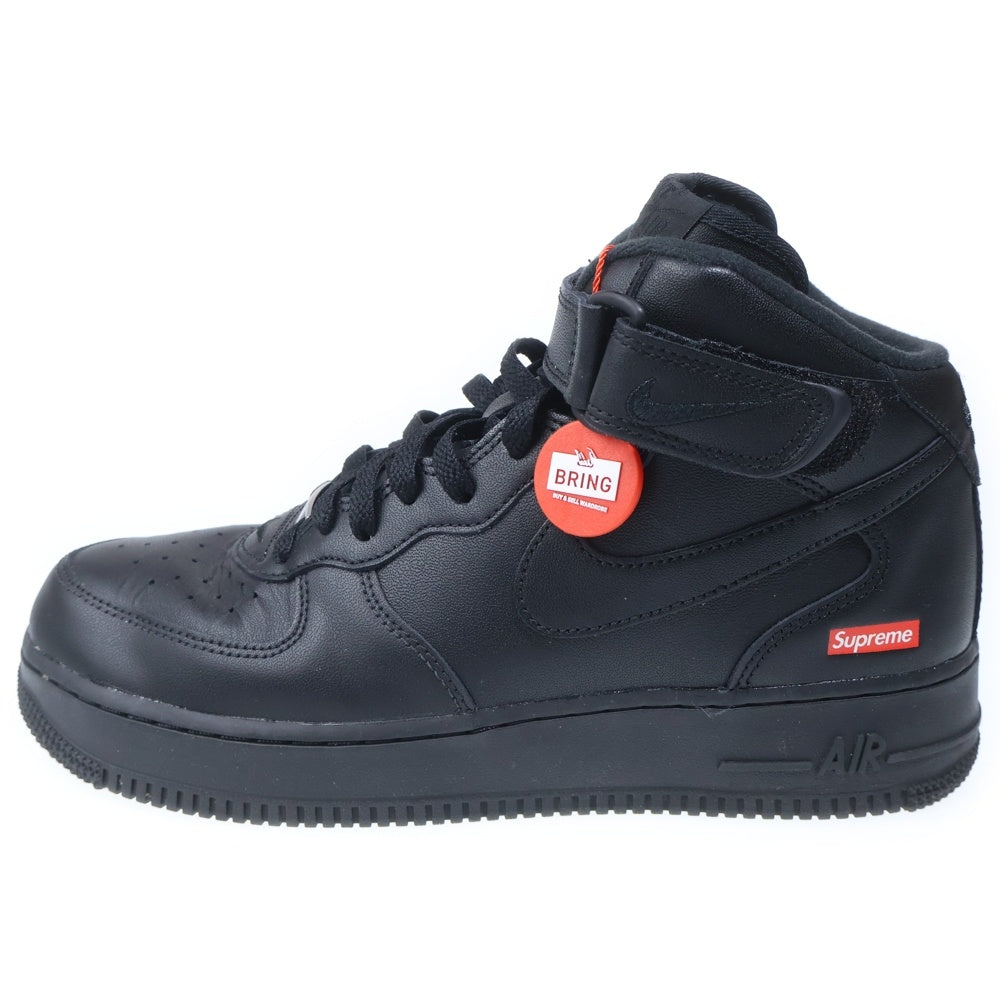 SUPREME(シュプリーム) AIR FORCE1 MID SP シュプリーム エアフォース1 ミッドカットスニーカー ブラック US9/27cm FZ8784-001