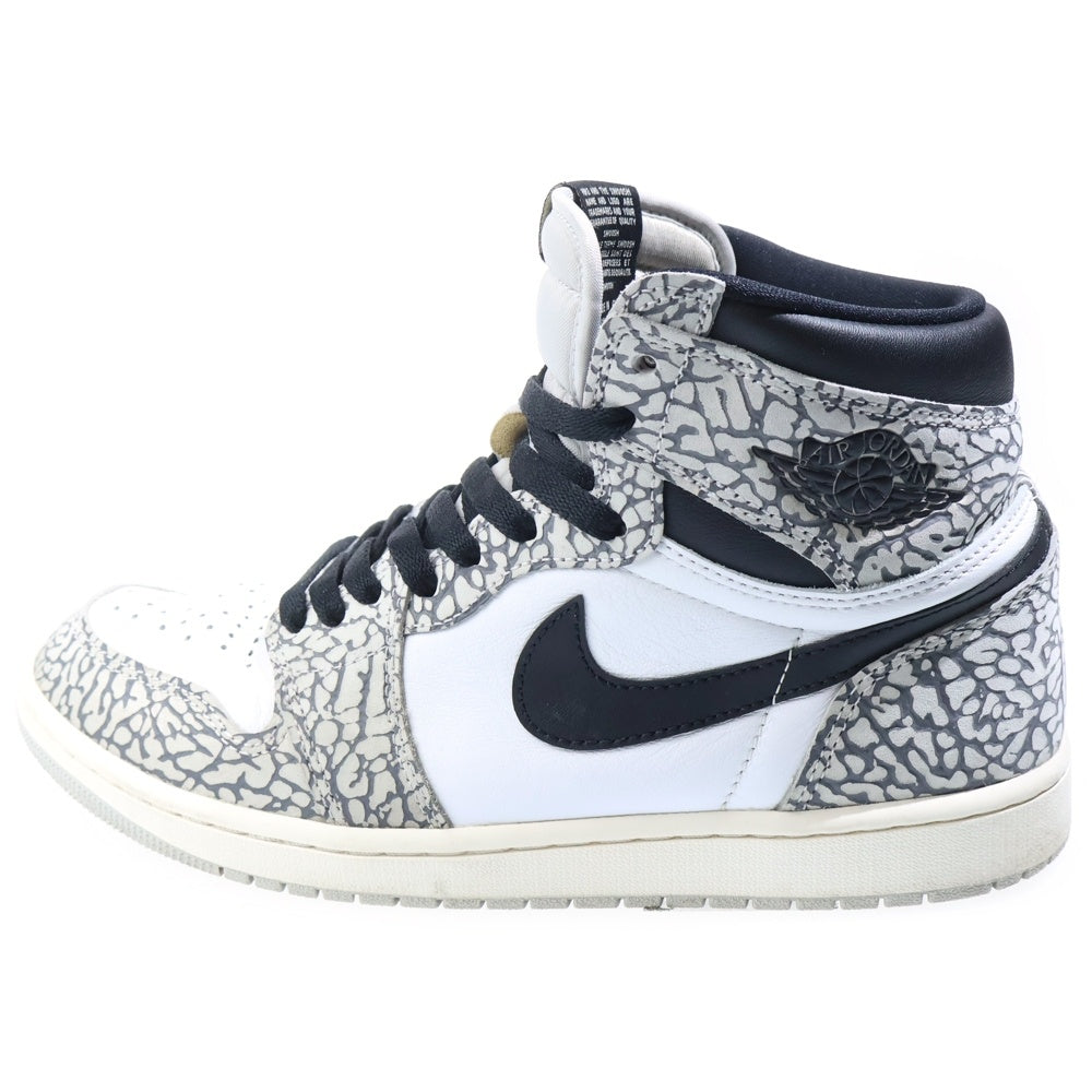 NIKE(ナイキ) AIR JORDAN 1 RETRO HIGH OG WHITE CEMENT ELEPHANT エアジョーダン1 ハイ OG ホワイトセメント/サファリ スニーカー DZ5485-052 ホワイト/グレー US9.5/27.5cm