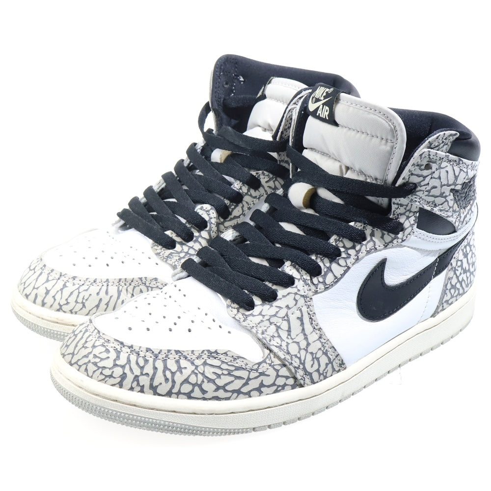NIKE(ナイキ) AIR JORDAN 1 RETRO HIGH OG WHITE CEMENT ELEPHANT エアジョーダン1 ハイ OG ホワイトセメント/サファリ スニーカー DZ5485-052 ホワイト/グレー US9.5/27.5cm