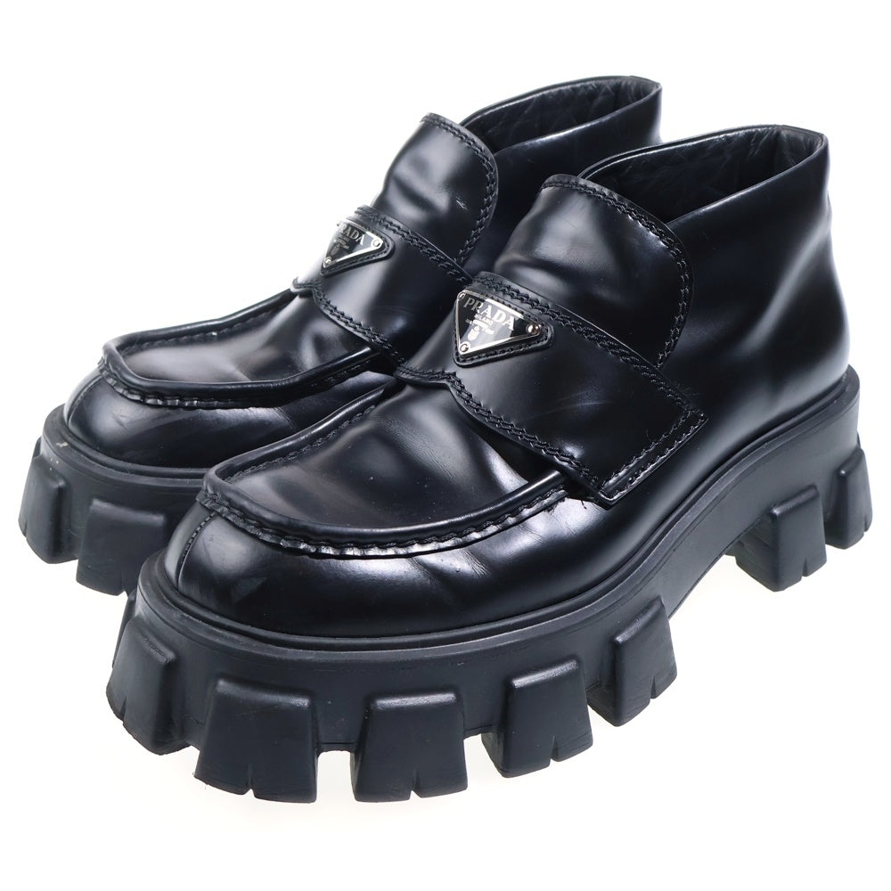 PRADA(プラダ) モノリス ショートローファーブーツ ブラック 2TE194