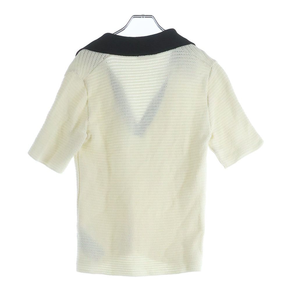 JIL SANDER(ジルサンダー) 25SS Short Sleeve Knit Polo ショート丈 ニット 半袖ポロシャツ ホワイト J22GL0113 J15434 レディース