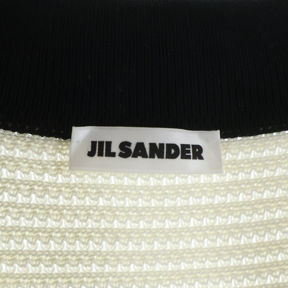 JIL SANDER(ジルサンダー) 25SS Short Sleeve Knit Polo ショート丈 ニット 半袖ポロシャツ ホワイト J22GL0113 J15434 レディース