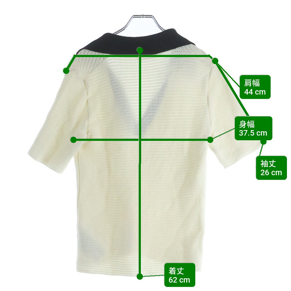 JIL SANDER(ジルサンダー) 25SS Short Sleeve Knit Polo ショート丈 ニット 半袖ポロシャツ ホワイト J22GL0113 J15434 レディース