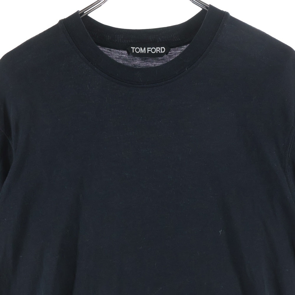 TOM FORD(トムフォード) LYOCELL COTTON CREW Tee クルーネック 半袖Tシャツ ブラック JCS004 JMT002S23