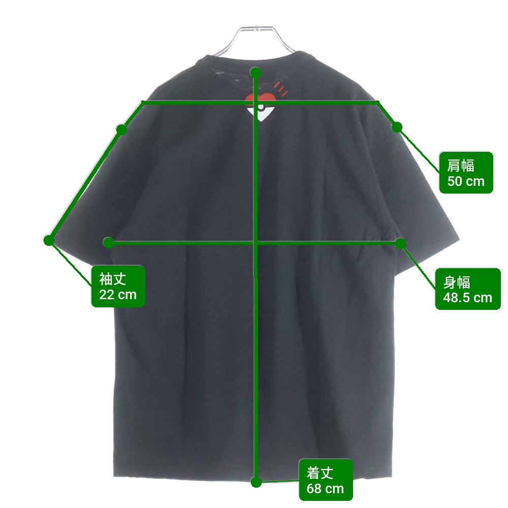 HUMAN MADE(ヒューマンメイド) ×POKEMON ポケモン フロントプリント クルーネック 半袖Tシャツ ブラック