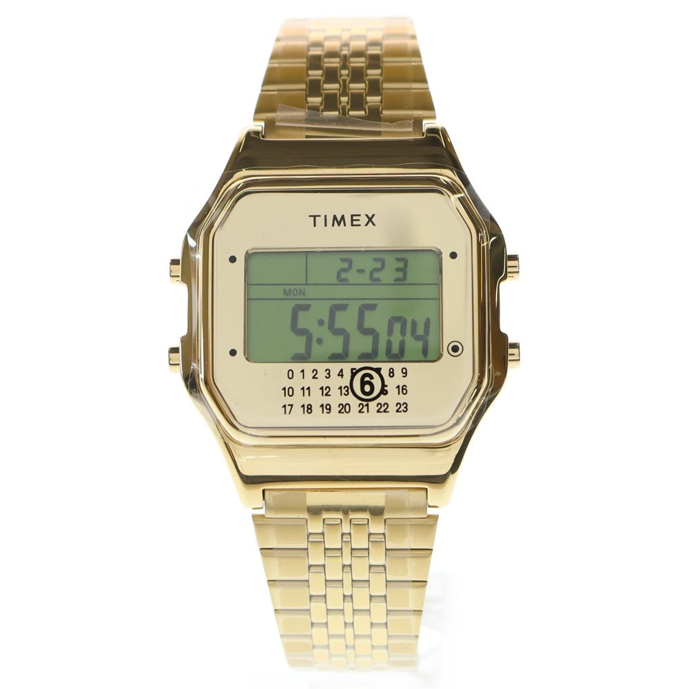 MM6 Maison Margiela(エムエムシックスメゾンマルジェラ) ×TIMEX T80 w/ Extra Bracelet Gold ×タイメックス ウィズエクストラブレスレット クォーツ腕時計 ゴールド S33YW0002