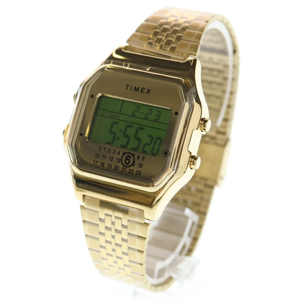 MM6 Maison Margiela(エムエムシックスメゾンマルジェラ) ×TIMEX T80 w/ Extra Bracelet Gold ×タイメックス ウィズエクストラブレスレット クォーツ腕時計 ゴールド S33YW0002