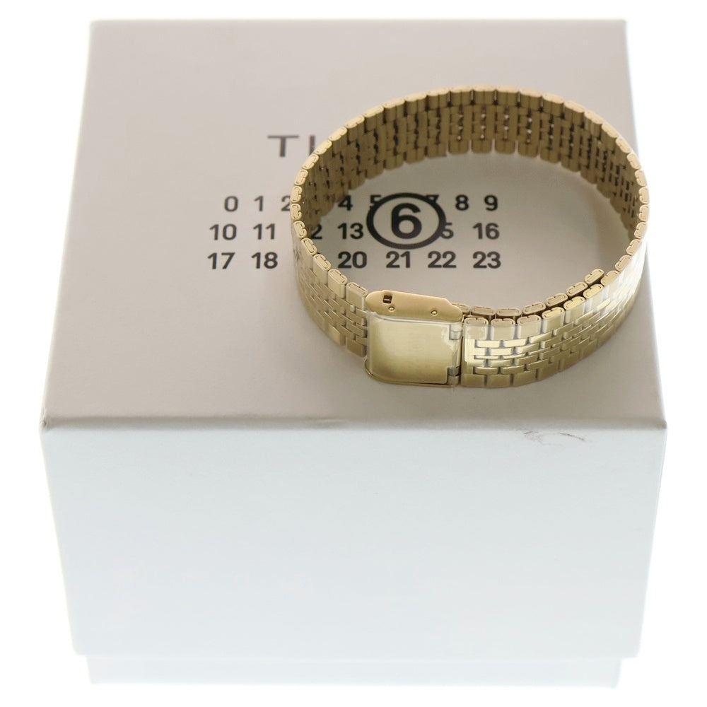 MM6 Maison Margiela(エムエムシックスメゾンマルジェラ) ×TIMEX T80 w/ Extra Bracelet Gold ×タイメックス ウィズエクストラブレスレット クォーツ腕時計 ゴールド S33YW0002