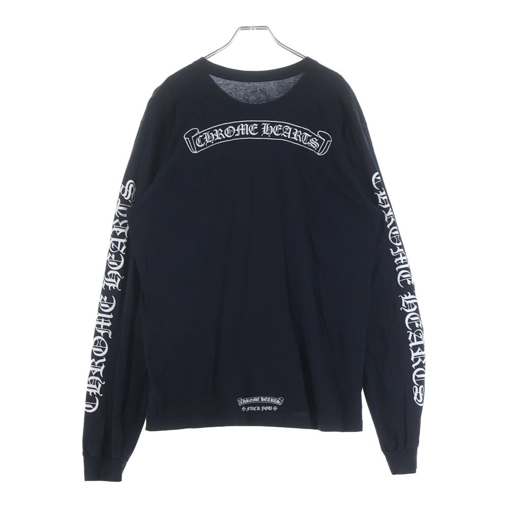CHROME HEARTS(クロムハーツ) CH SCROLL LABEL FUCKYOU L/S /1 スクロールラベル ファックユーアームプリント長袖Tシャツ ブラック