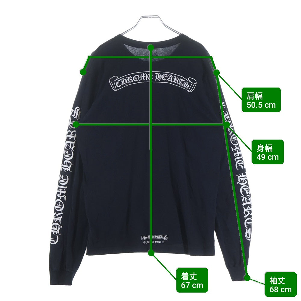CHROME HEARTS(クロムハーツ) CH SCROLL LABEL FUCKYOU L/S /1 スクロールラベル ファックユーアームプリント長袖Tシャツ ブラック