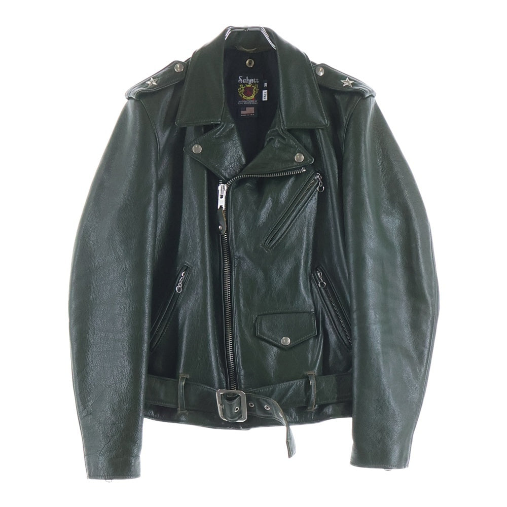 SCHOTT(ショット) 503UST COLORED ONE STAR ワンスター カウレザージャケット ダブルライダース グリーン 7641