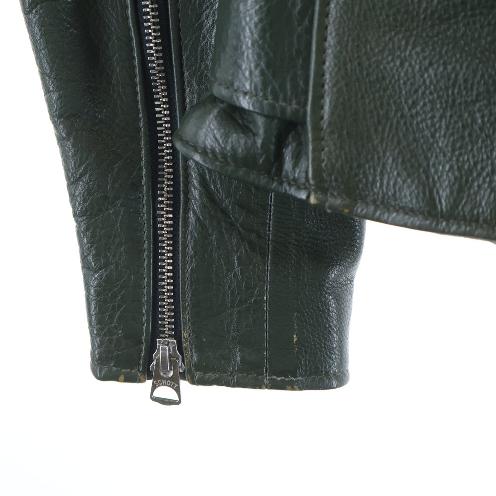 SCHOTT(ショット) 503UST COLORED ONE STAR ワンスター カウレザージャケット ダブルライダース グリーン 7641