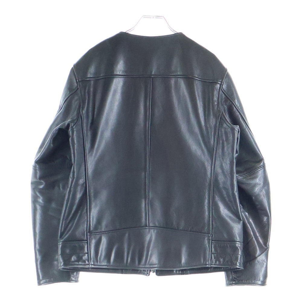 JOHNBULL(ジョンブル) No Coller Raiders Jacket ノーカラー シングルライダースジャケット カウレザー ブラック 83-0162
