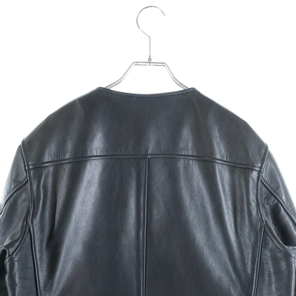 JOHNBULL(ジョンブル) No Coller Raiders Jacket ノーカラー シングルライダースジャケット カウレザー ブラック 83-0162