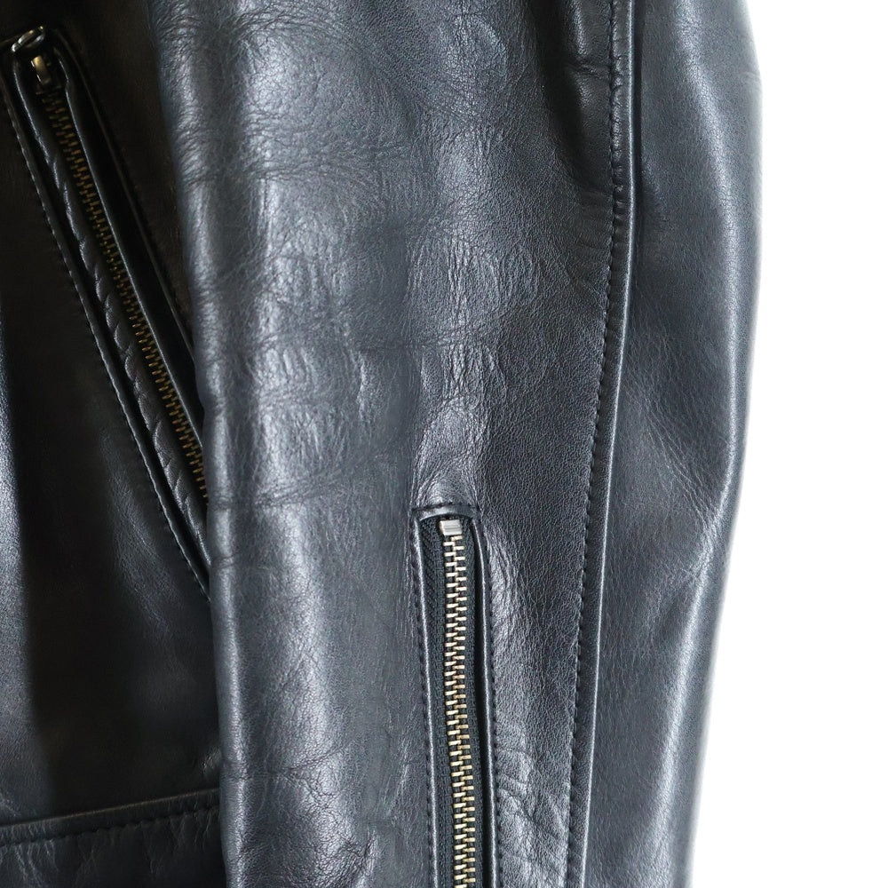 JOHNBULL(ジョンブル) No Coller Raiders Jacket ノーカラー シングルライダースジャケット カウレザー ブラック 83-0162