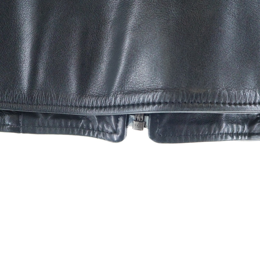 JOHNBULL(ジョンブル) No Coller Raiders Jacket ノーカラー シングルライダースジャケット カウレザー ブラック 83-0162