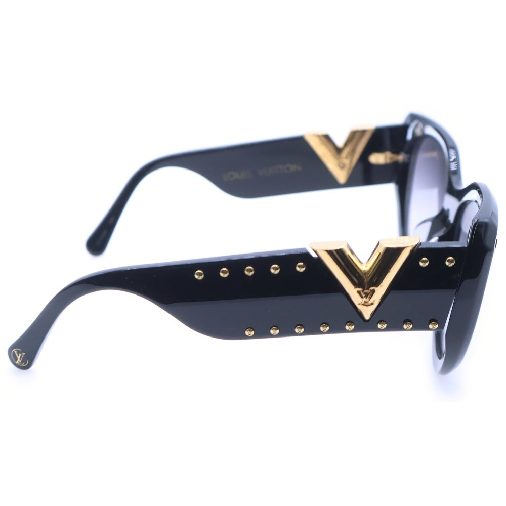 LOUIS VUITTON(ルイヴィトン) My Fair Lady Studs Sunglasses サイドV ウェリントン サングラス レディース ブラック/ゴールド Z1146E