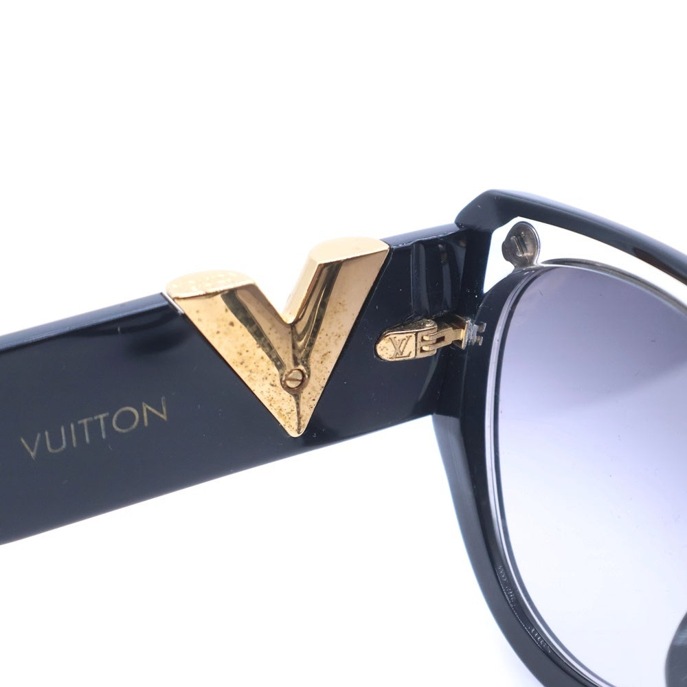 LOUIS VUITTON(ルイヴィトン) My Fair Lady Studs Sunglasses サイドV ウェリントン サングラス レディース ブラック/ゴールド Z1146E