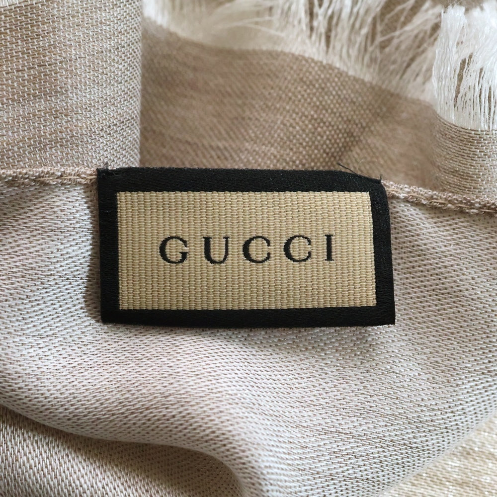 GUCCI(グッチ) GGジャガード シルク混 ウール ストール ベージュ 165904 3G646