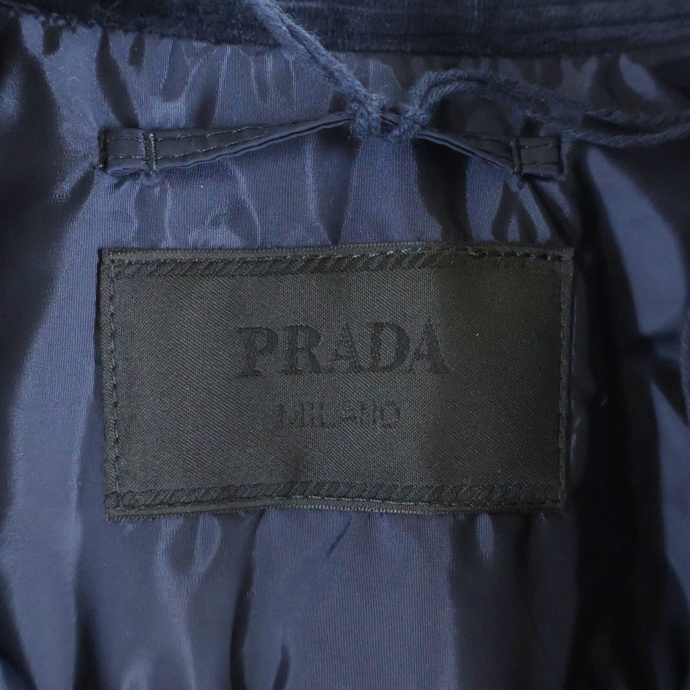 PRADA(プラダ) 三角ロゴ コーデュロイ 長袖シャツジャケット ネイビー SC813M