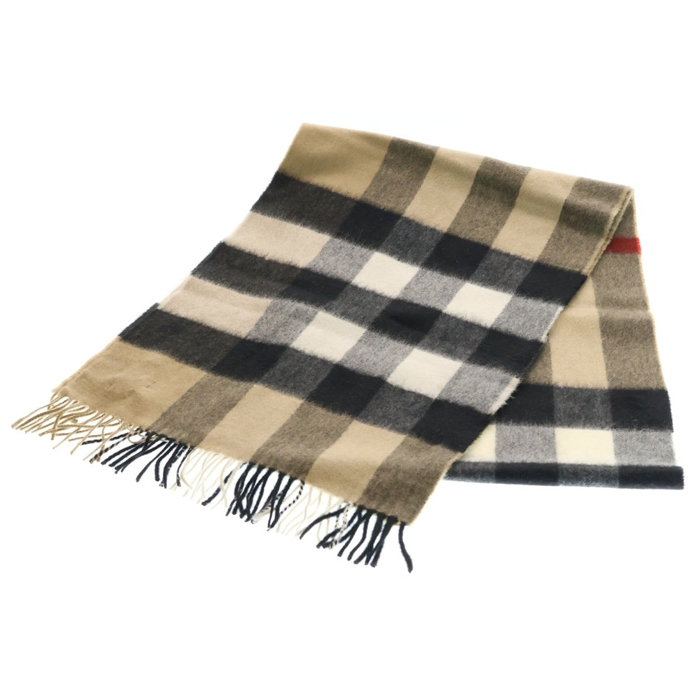 BURBERRY(バーバリー) チェック柄 カシミヤ マフラー ストール ベージュ 8077890/73L