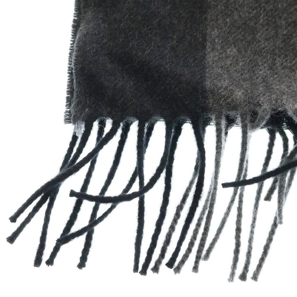 BURBERRY(バーバリー) チェック柄 カシミヤ マフラー ストール グレー/ブラック 8077893/73L